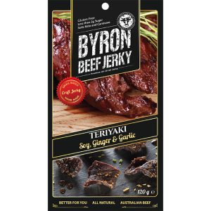 Byron Beef Jerky Teriyaki Soy Ginger & Garlic 120g