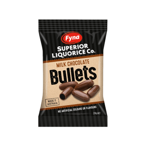 Fyna Milk Chocolate Licorice Bullets 250g