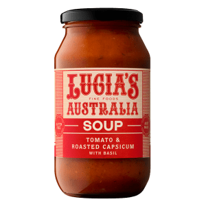Lucia’s Tomato & Roasted Capsicum Soup Basil 500g