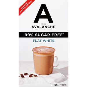 Avalanche 99% Sugar Free Flat White 10pk 140g