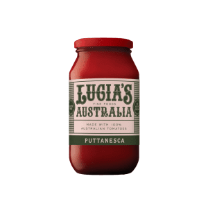 Lucia’s Tom, Olive & Caper Sauce 500g GF