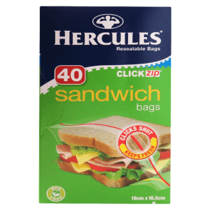 Hercules ClickZip Sandwich Bags 40pk