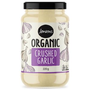 Jensens Organic Crushed Garlic 220g