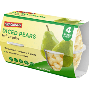 Snackinos Diced Pears in Juice 125g