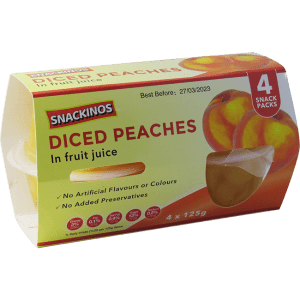 Snackinos Diced Peaches in Juice 125g