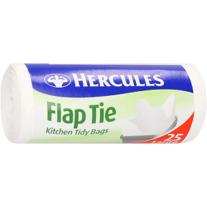 Hercules Flap Tie Kitchen Tidy Bags 35L 25pk