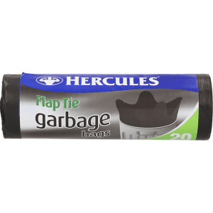Hercules Flap Tie Garbage Bags 56L 20pk