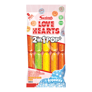 Swizzels Love Hearts 2 in 1 Ice pops 8pk