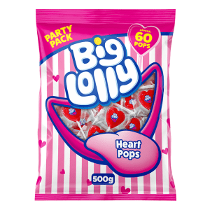 Big Lolly Heart Lollipops 500g