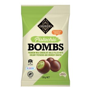 Hugos Milk Chocolate Pistachio Bombs 130g