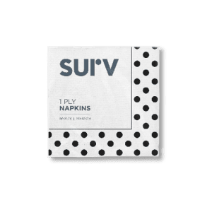 Surv Luncheon Napkin Black Polka 1Ply 80Pk
