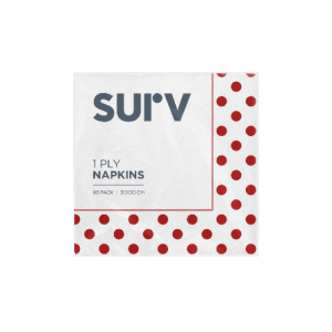 Surv Luncheon Napkin Red Polka 1Ply 80Pk