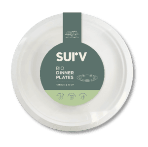 Surv Bio Dinner Plates Sugarcane 26cm 10Pk