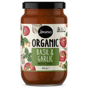 Jensens Organic Basil & Garlic Sauce 400g