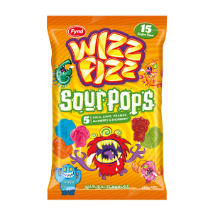Wizz Fizz Sour Pops 15pc 120g