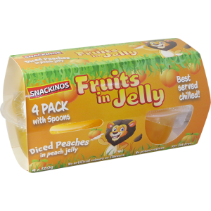Snackinos Diced Peaches in Peach Jelly 120g