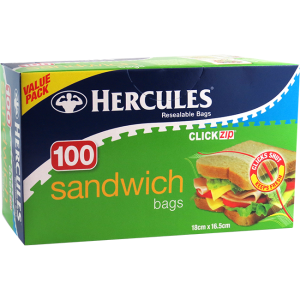 Hercules ClickZip Sandwich Bags 100pk