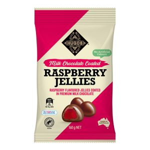 Hugos Milk Chocolate Raspberries 160