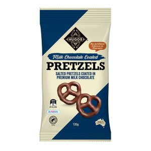 Hugos Milk Chocolate Pretzels 120g